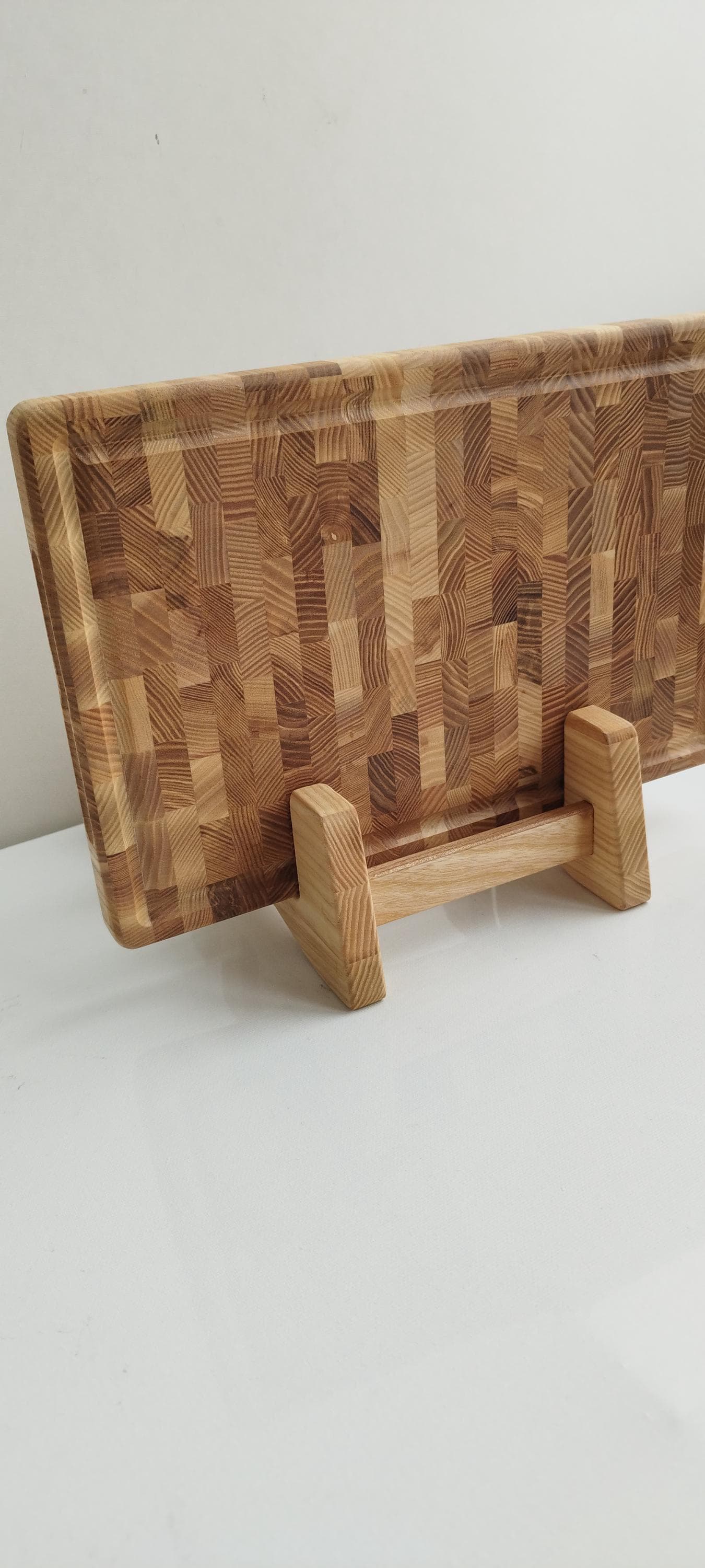 Acacia Houten Snijplank (17x13x1.5) en houten slagersblok, snijplank - omkeerbaar multifunctioneel voor vlees, kaasplank, groenten, brood... met sapgroef, crackerhouder en binnenhandgrepen