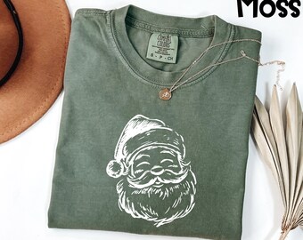 Comfort Colors® Santa Shirt, Old School Father Christmas Shirt, Santa Face Shirt, Santa Head Shirt, Christmas Shirt, Santa Claus Shirt