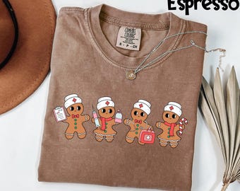 Comfort Colors® Nurse Christmas Sweet Shirt, Ginger Bread Nursing Shirt, Funny Cookies Christmas Shirt, Christmas mas Medical Staff Gift Tee