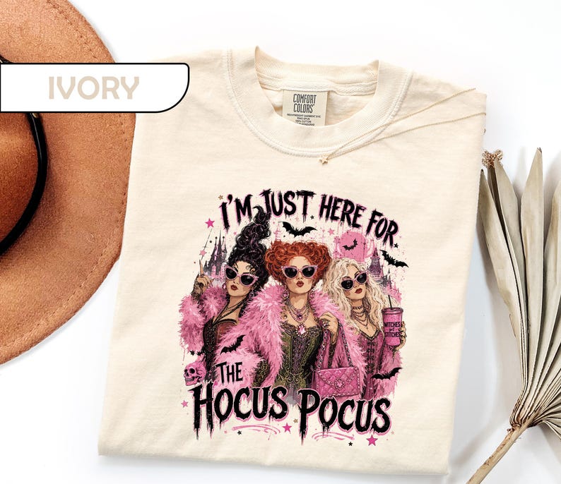 Comfort Colors® Pink Halloween Shirt, Glam Witchy T-Shirt, Spooky Girl Graphic Tees, Trendy Spooky Season Shirt, Retro October Holiday Tee image 3