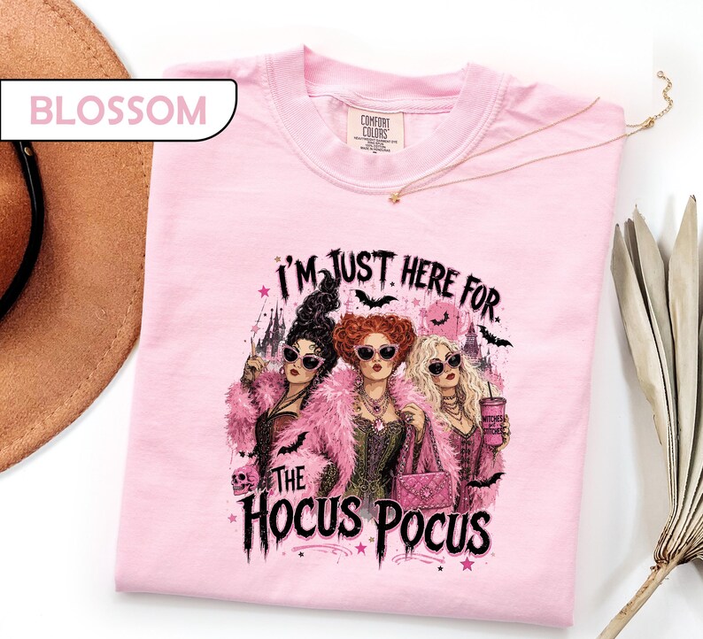 Comfort Colors® Pink Halloween Shirt, Glam Witchy T-Shirt, Spooky Girl Graphic Tees, Trendy Spooky Season Shirt, Retro October Holiday Tee image 9