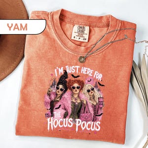 Comfort Colors® Pink Halloween Shirt, Glam Witchy T-Shirt, Spooky Girl Graphic Tees, Trendy Spooky Season Shirt, Retro October Holiday Tee image 2