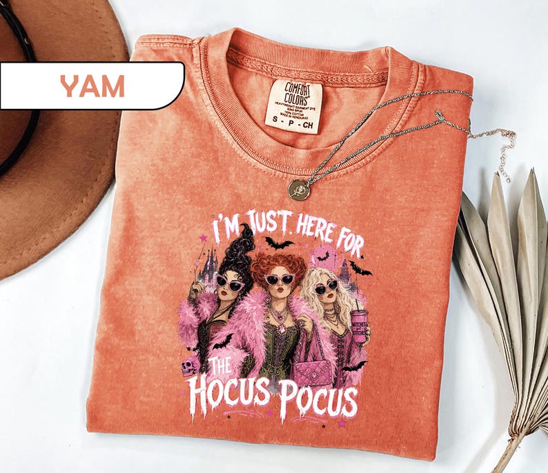 Comfort Colors® Pink Halloween Shirt, Glam Witchy T-Shirt, Spooky Girl Graphic Tees, Trendy Spooky Season Shirt, Retro October Holiday Tee image 2