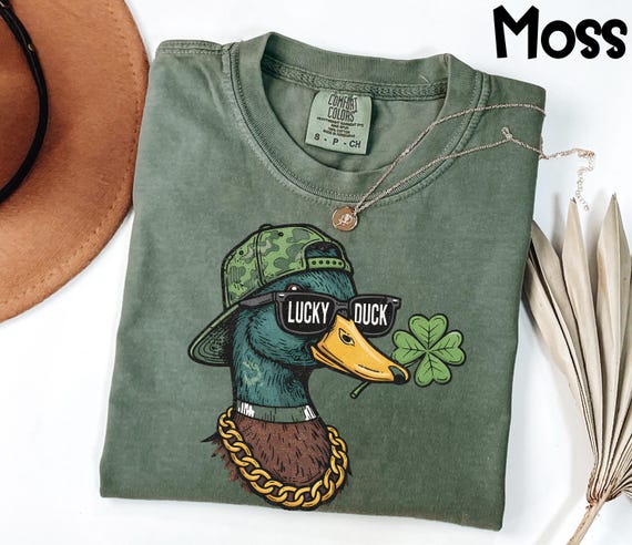 Comfort Colors® Lucky Duck Shirt, St Patricks Day Tee, Funny Irish Graphic T-Shirt, St Pattys Day Party Top