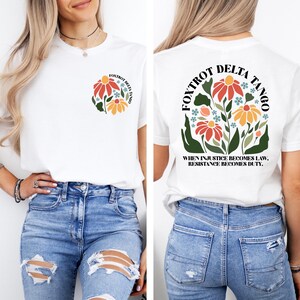 Floral Foxtrot Delta Tango Shirt, FDT Sweatshirt, Subtle Anti Trump Shirt, Floral FDT Shirt, Feminist Shirt, Political Shirt, Liberal Shirt bild 2