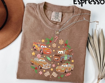 Comfort Colors® Disney McQueen Christmas Kids Shirt, Pixar Car Christmas Toddler Sweatshirt, Xmas McQueen Toddler Shirt