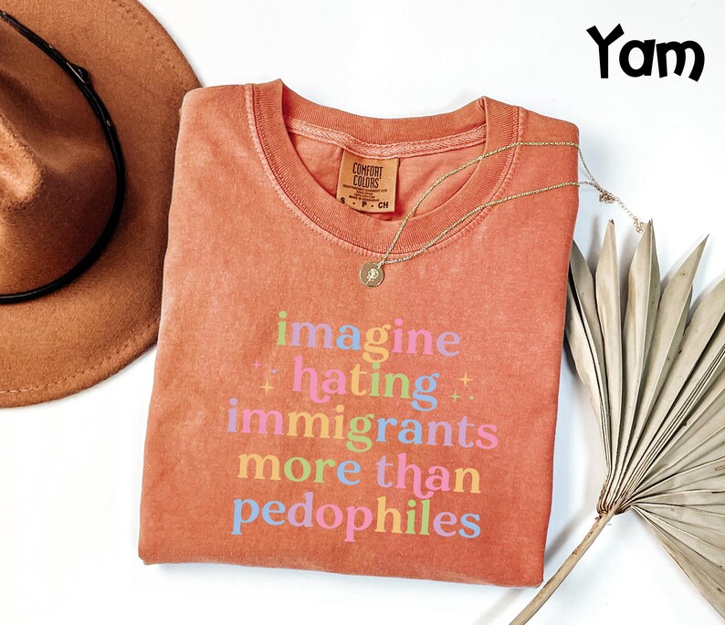 Comfort Colors® Pro Immigrant Shirt, Progressive Activist Tee, Anti Trump Protest Top, Political Statement T-Shirt image 5