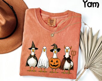 Comfort Colors® Just a Spooky Goose Shirt, Funny Halloween Goose Shirt, Goose in Halloween Costumes Shirt, Cute Horror Shirt, Spooky Goose