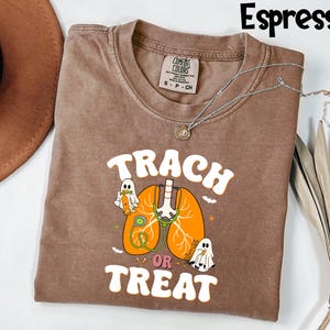 Comfort Colors® Respiratory Therapist Ghost Halloween, RT Nurse Steam, Trach or Treat Tee, Funny RT Rrt Tee, Respiratory Therapist Stuff