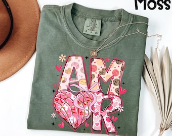 Comfort Colors® Amor Shirt Valentines Day Tee, Pan Dulce Graphic T-Shirt, Latina Love Shirt, Mexican Culture Gift For Her