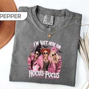 Comfort Colors® Pink Halloween Shirt, Glam Witchy T-Shirt, Spooky Girl Graphic Tees, Trendy Spooky Season Shirt, Retro October Holiday Tee image 4