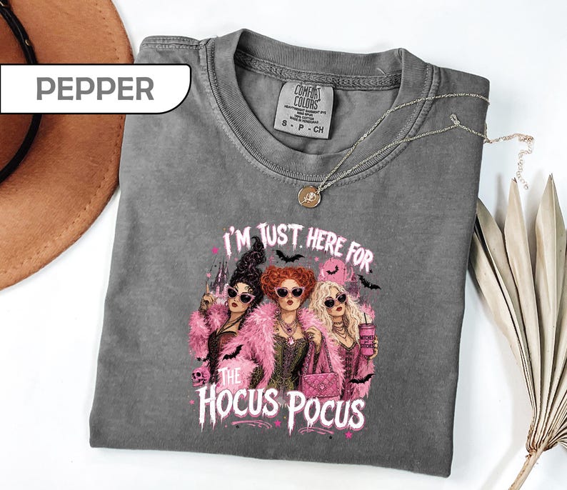 Comfort Colors® Pink Halloween Shirt, Glam Witchy T-Shirt, Spooky Girl Graphic Tees, Trendy Spooky Season Shirt, Retro October Holiday Tee image 4