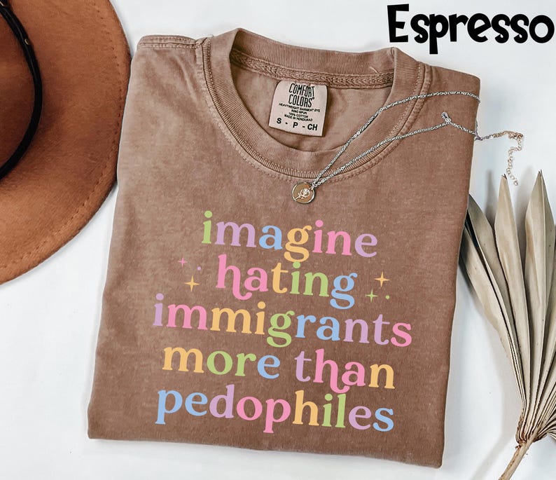 Comfort Colors® Pro Immigrant Shirt, Progressive Activist Tee, Anti Trump Protest Top, Political Statement T-Shirt image 2