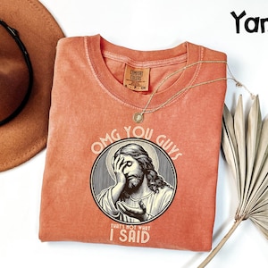 Camiseta divertida de Jesús Comfort Colors®, camiseta "Eso no es lo que dije", camiseta religiosa sarcástica, camiseta con meme viral imagen 5
