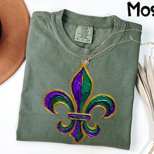 Comfort Colors® Mardi Gras Shirt, Fleur De Lis Tee, New Orleans Festival T-Shirt, Carnival Celebration Graphic Top