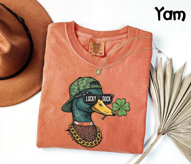 Comfort Colors® Lucky Duck Shirt, St Patricks Day Tee, Funny Irish Graphic T-Shirt, St Pattys Day Party Top image 5