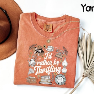 Comfort Colors® Thrifting Shirt, I'd Rather Be Thrifting Tee, Vintage Style Top, Gift for Thrifter, Sustainable Fashion Graphic T-Shirt image 5