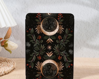 Mystical Moon & Floral Kindle Case With Auto Wake/Sleep, For Kindle 6"6.8"7", Kindle Paperwhite 12/11th/10th Gen, Kindle 2022 2024 Handstrap