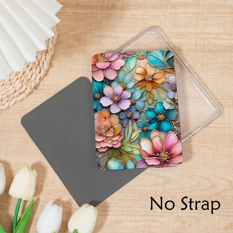 Colorful Stained Glass Floral Art Printed Kindle Paperwhite Case for ...