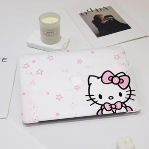 Cute Cartoon Pink Kitty Macbook Case Pink Star Macbook Case Cover for Macbook Air 11/13/15 Macbook Pro 13/14/16 Macbook M4 Macbook 12 inches