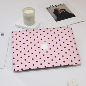 Cute Cartoon Blown Dots Macbook Case Gradient Pink Macbook Case Cover for Macbook Air 11/13/15 Macbook Pro 13/14/16 2025 M4 Macbook 12 inch