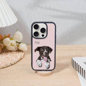Personalized Pets Picture Phone Case, Cartoonized Pet Portrait Cellphone Case For Men And Women Birthday, Custom Pet Portrait For Pet Owners