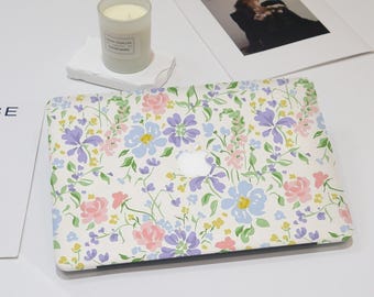 Bunte Blumenästhetik MacBook Hülle für das neue MacBook Air 15/13/11, pro 16/14/13, M4 M2 M3 2025 2024, Laptop Cover, Geschenk für die Tochter