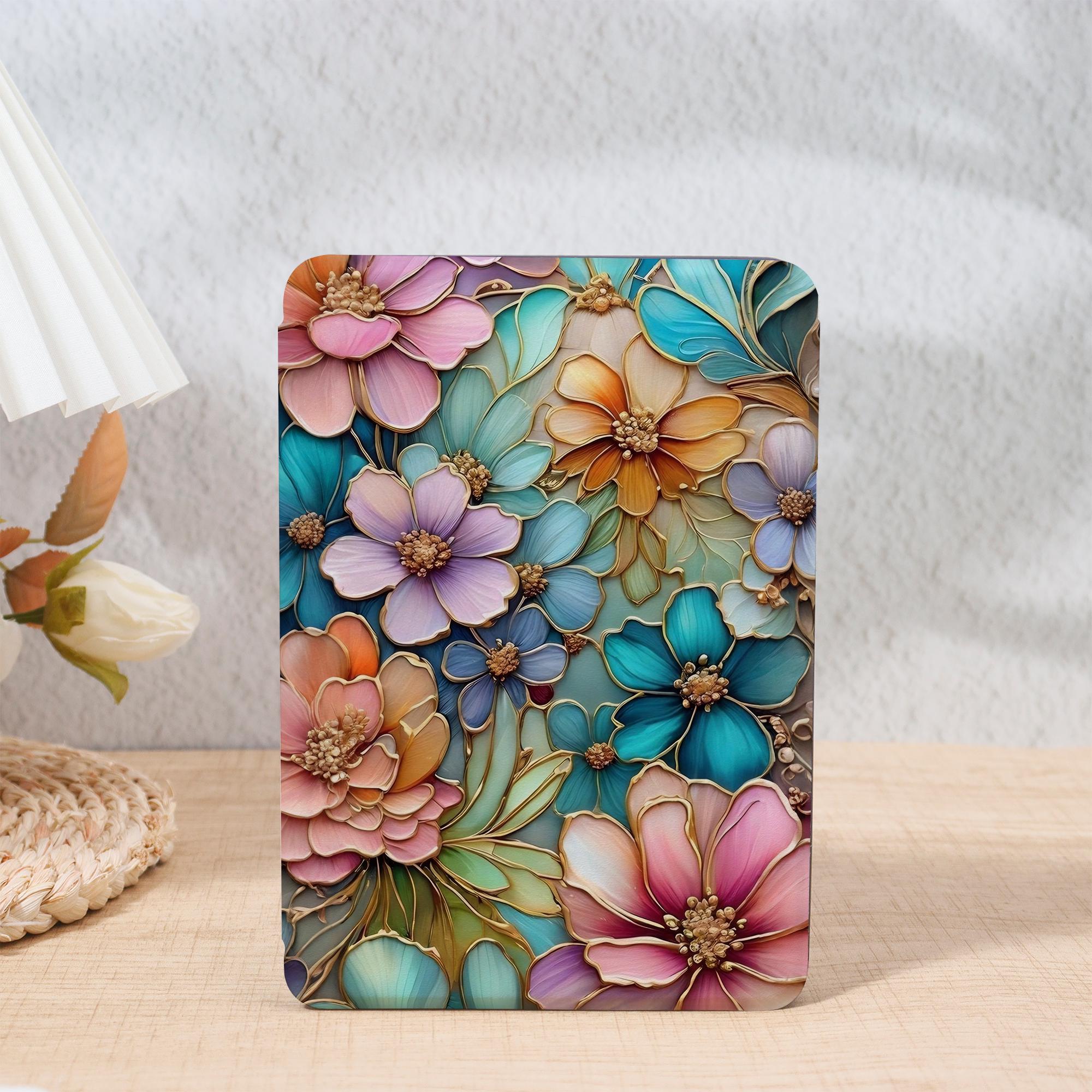 Colorful Stained Glass Floral Art Printed Kindle Paperwhite Case for ...