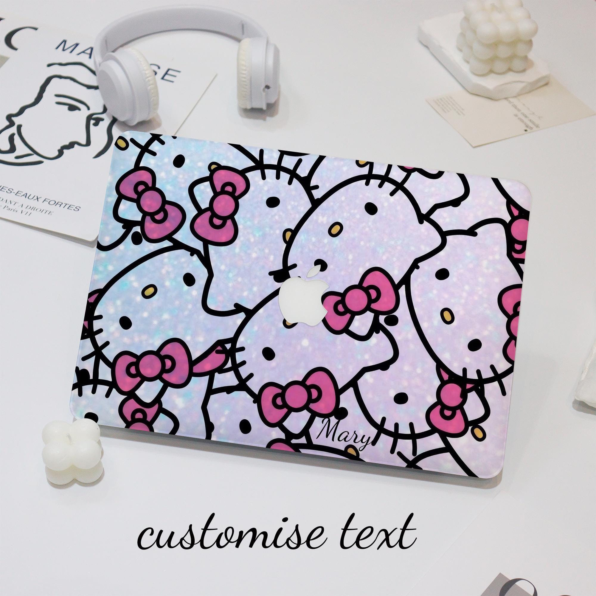 Cute Cartoon Pink Kitty MacBook Case Glitter MacBook Case Cover for ...