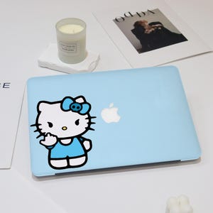 Uroczy rysunkowy kotek z nadrukiem etui na Macbooka Niebieski kotek etui na Macbooka Air 11/13/15 etui na Macbooka Pro 13/14/15/16 etui na laptopa M4 etui na wyjątkowego Macbooka 12