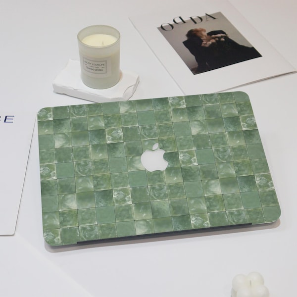 Green Glass Mosaic MacBook Case New Macbook Pro 13 A2338 Macbook M2 Air 13 A2681 Pro 14 A2779  Pro 16 2022 Pro 13/15 Inch Unique Laptop Case