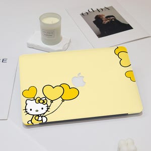 Cute Cartoon Kitty Macbook Case Yellow Kitty Macbook Air 15/11 Case Macbook Pro 13/14 Case Macbook M4 Case Macbook 12 inch Case Gift For Her