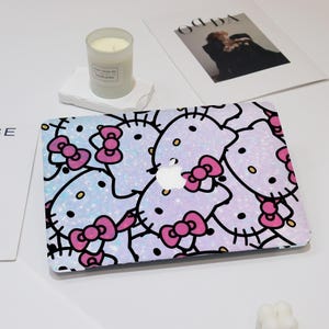 Cute Cartoon Pink Kitty Macbook Case Glitter Macbook Case Cover for Macbook Air 11/13/15 Macbook Pro 13/14/16 Macbook M4 Macbook 12 inch2025