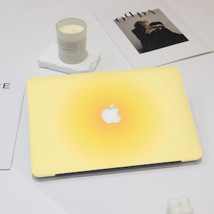 Gelb Farbverlauf MacBook Tasche | Niedliche Schutzhülle für Macbook Air 13/15/11 & Pro 14/13/15/16 | Niedliche Cartoon-Laptop-Hülle | Geschenk für Mama