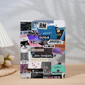 BTS Album Art Scrapbook iPad Case with Pen Holder for iPad Air 7/4/5/6 10.9"11"13" 2025 iPad Pro 2024 Case,iPad 8/9/10/11th iPad Mini 6/7