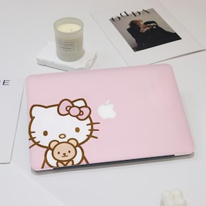 Cute Cartoon Pink Kitty With Little Doll Macbook Case Cover for Macbook Air 11/13/15 Macbook Pro 13/14/16 2025 M4 M3 M2 M1 Macbook 12 inches