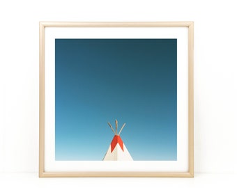 Teepee Print, Desert Photography, Minimalist Photo, Teepee Photo, Arizona, Route 66