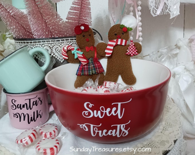 Red Gingerbread Candy Bowl Candy Dish / Sweet Treats Candy Dish