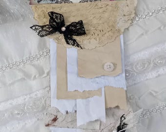 6" Paper Doilie Notepad Paper Tablet / Handmade Scrapbook Ephemera for Junk Journals / Happy Mail