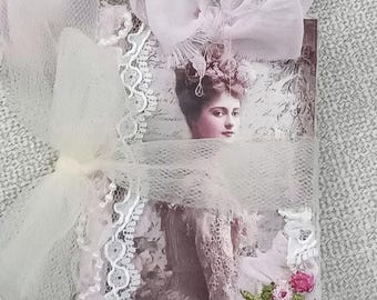 OOAK- 1 Blank Journal Handmade Ephemera / Vintage Edwardian Woman