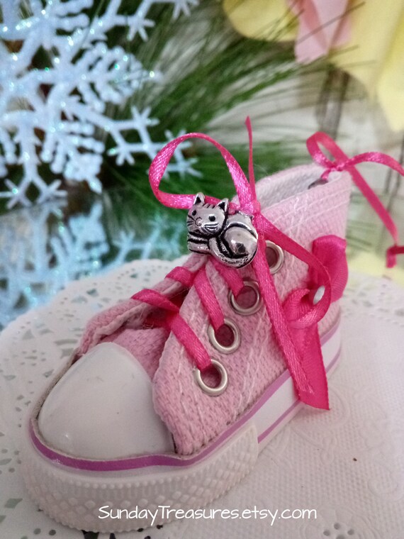 Pink Sneakers Tennis Shoe Christmas Ornament / With Kitty Cat Etsy