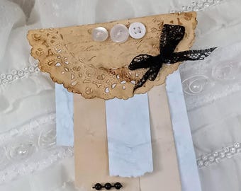 4" Paper Doilie Notepad Paper Tablet / Handmade Scrapbook Ephemera for Junk Journals / Happy Mail