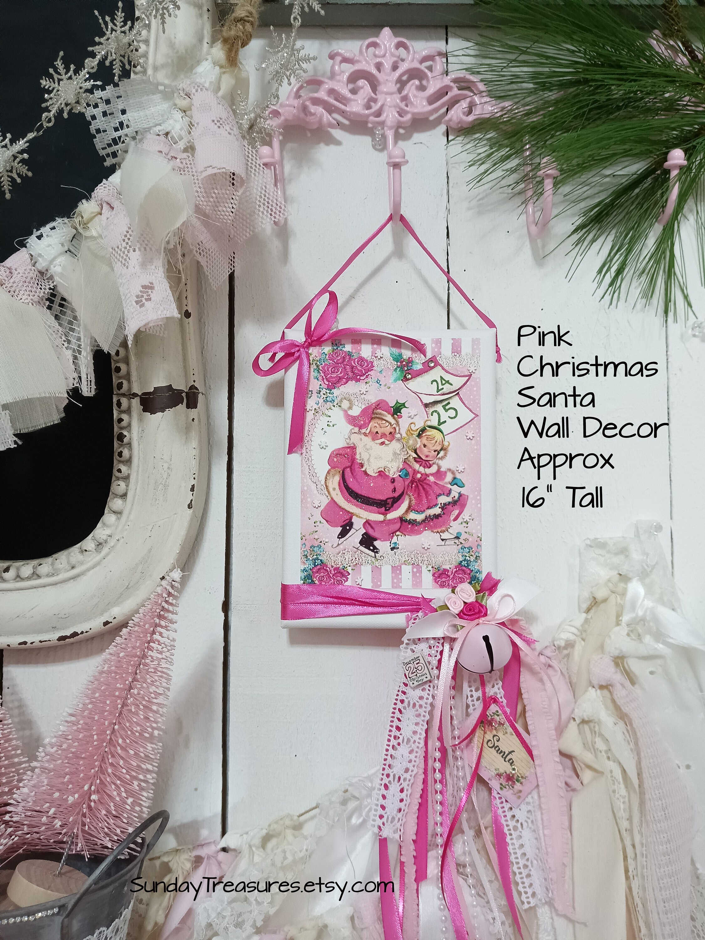 Vintage Pink Santa &