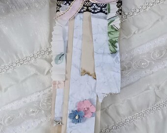 6" Paper Notepad Paper Tablet / Floral / Dyed Paper Pages / Handmade Scrapbook Ephemera for Junk Journals / Happy Mail