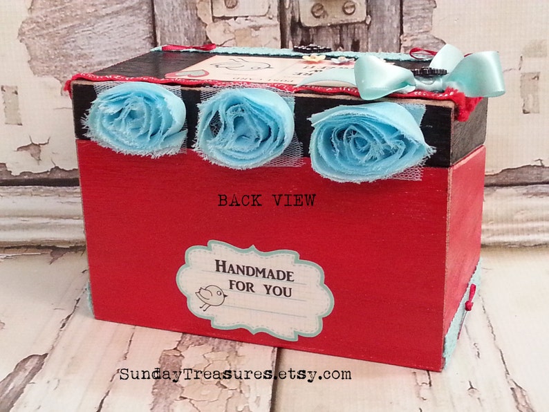 Vintage Sewing Girl Wood Sewing Box Seamstress 4x6 Box Craft Thread Ribbon Box Organizing Storage Ready To Ship