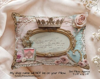 Small Pillow- Crown Pillow /  Shabby Chic Decorative Throw Pillow / Home Decor / Gifts For Her
