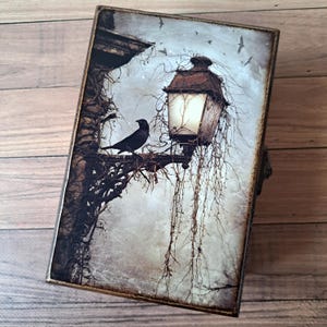 Gepersonaliseerde Raven tarotkaartdoos Houten aandenkendoos Hekserijdoos Tarotkaarthouder