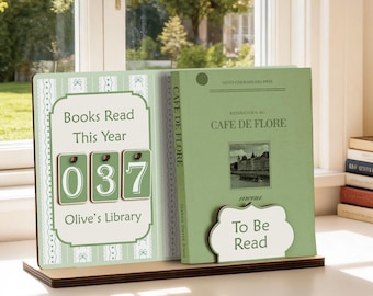Custom Book Tracker Stand, Reading Log, Books Read Counter, Book Shelf Decor, TBR Organizer, Gift for Book Lovers, Reader Gift, Gift for Mom