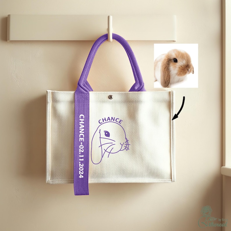 Hand-draw Pet Portrait Bag, Custom Dog Tote, Colorful Handle Bag, Personalized Pet Tote, Dog Outgoing Bag, Dog Mom Gift, Gift Idea For Canine Lover

Elevate your daily essentials with this thoughtfully designed personalized canvas tote. Combining understated aesthetics and everyday practicality, it’s a beautiful balance of function and sentiment. Whether you're gifting it or carrying it yourself, this custom bag is made to feel personal, timeless, and quietly expressive.