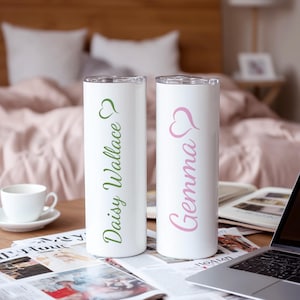 Custom Bridesmaids Gift Cup with Name, Personalized 20 oz Tumbler, Bridal Gifts for Her, Bachelorette Party Favor Cup, Engagement Cup Gift